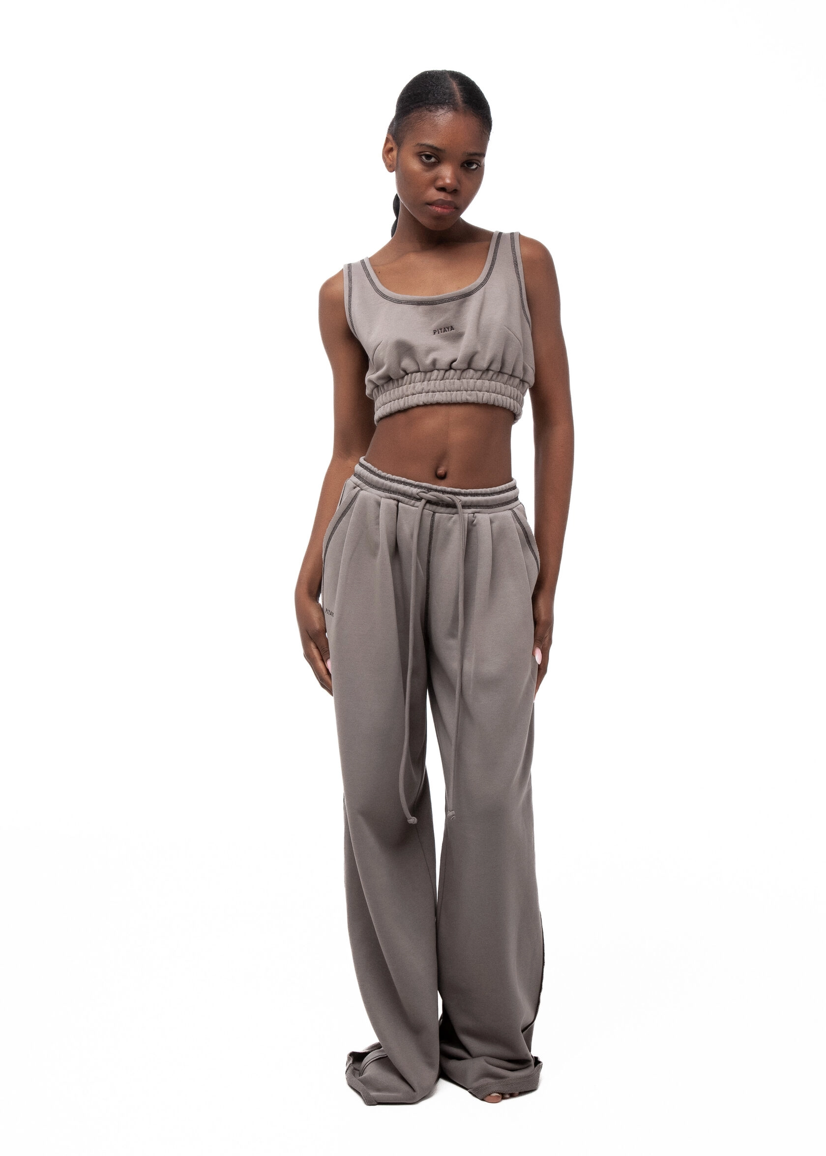 Топ GREY GOLF(ГРЕЙ ГОЛЬФ) в цвете мокрый песок - 40-42 (XS-S) - Серо-бежевый