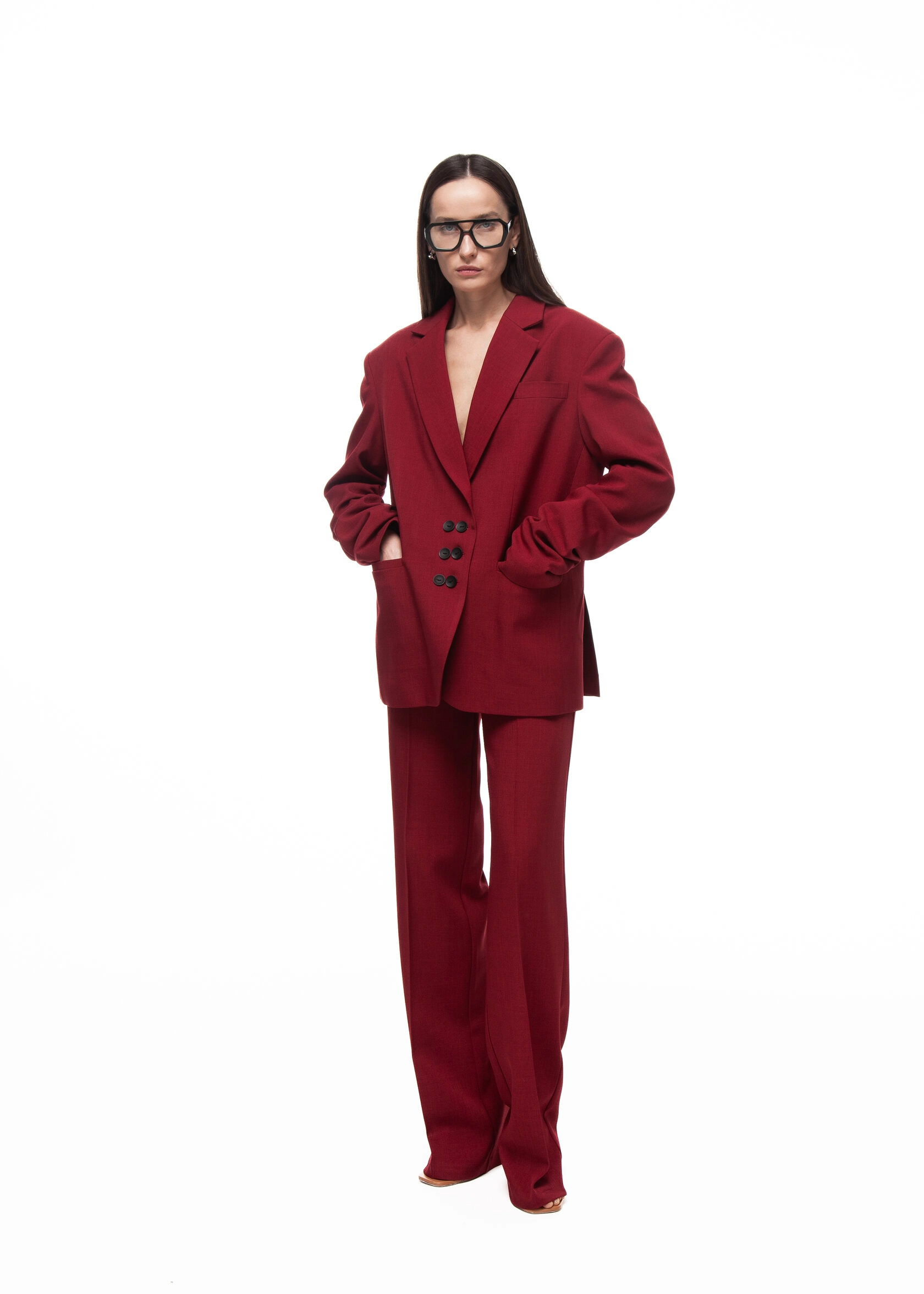 Брюки CHERRY LOST(ЧЕРРИ ЛОСТ) в бордовом цвете - 40-42 (XS-S) - Бордовый