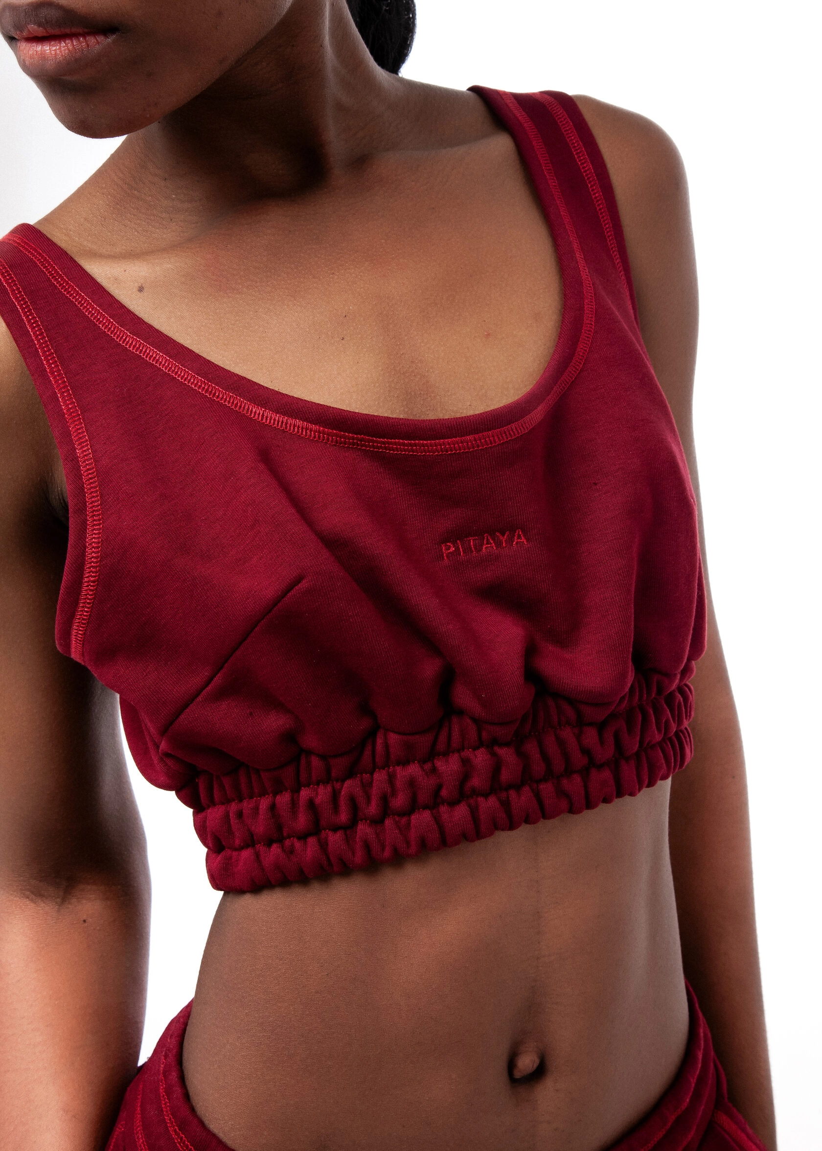 Топ CHERRY GOLF(ЧЕРРИ ГОЛЬФ) в вишневом цвете - 40-42 (XS-S) - Вишневый