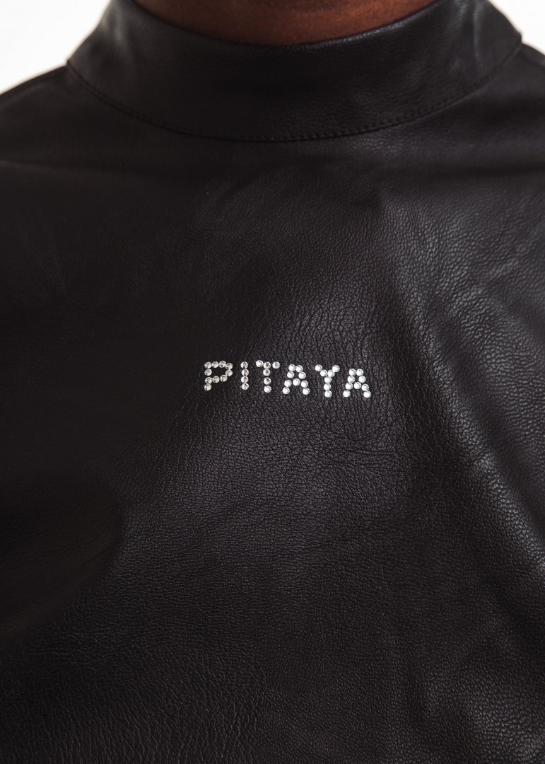 Кожаный топ PITAYA в черном цвете - Черный