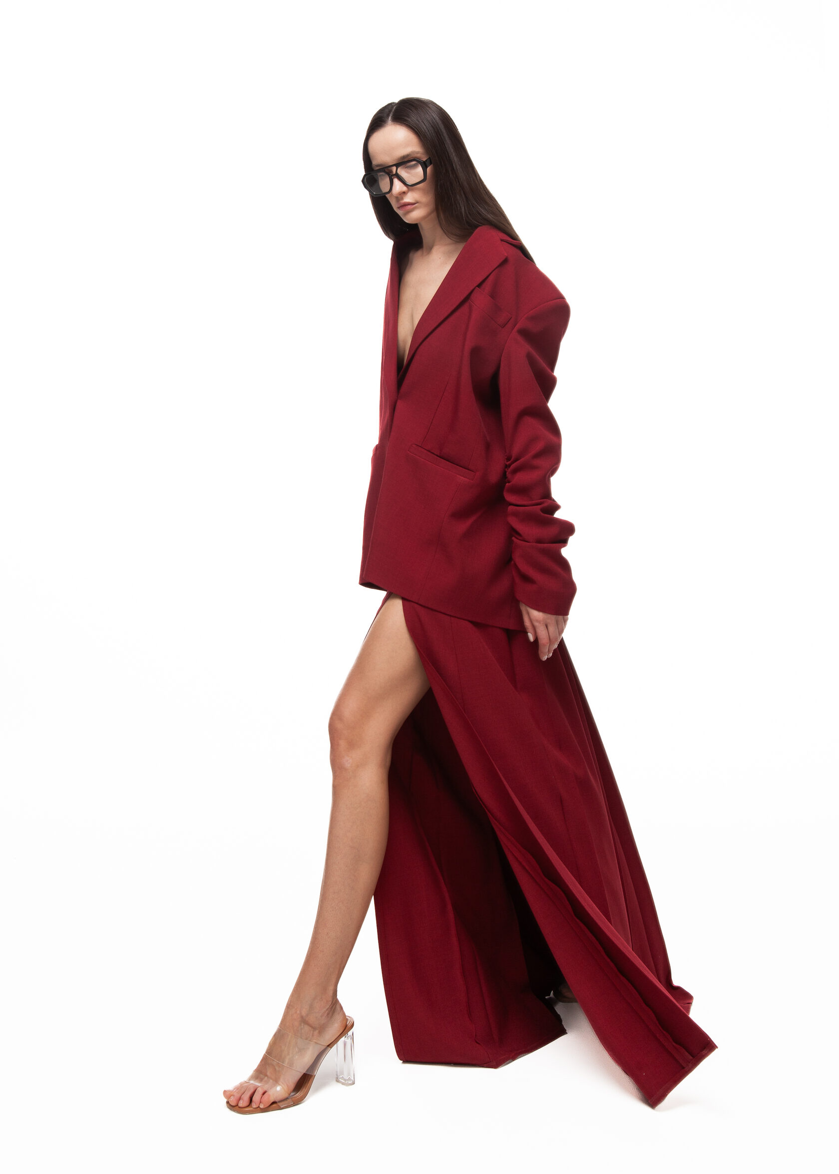 Юбка CHERRY LOST в бордовом цвете - 40-42 (XS-S) - Бордовый