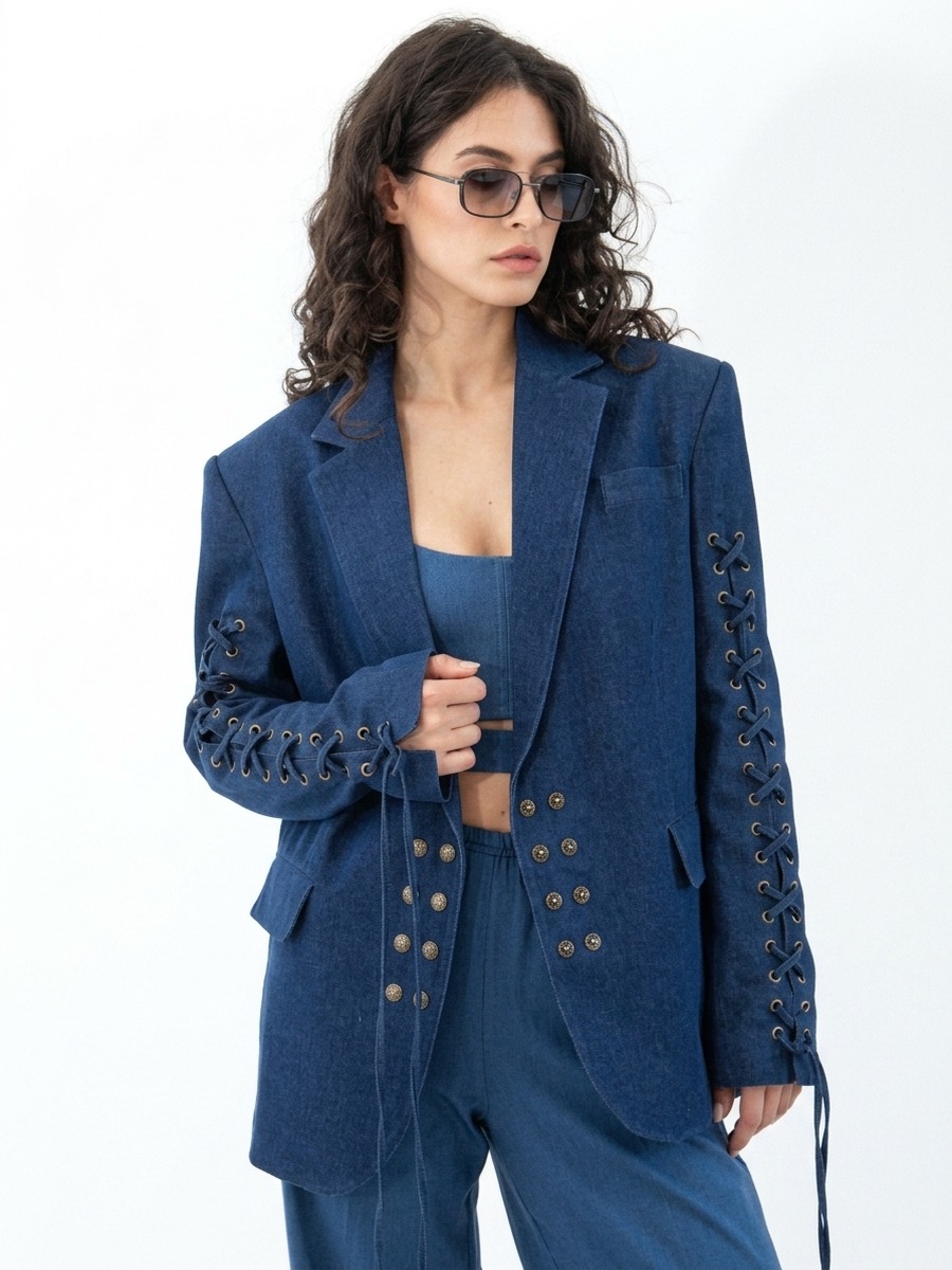 Жакет AMBER в цвете синий кобальт - Синий - 40-42 (XS-S)