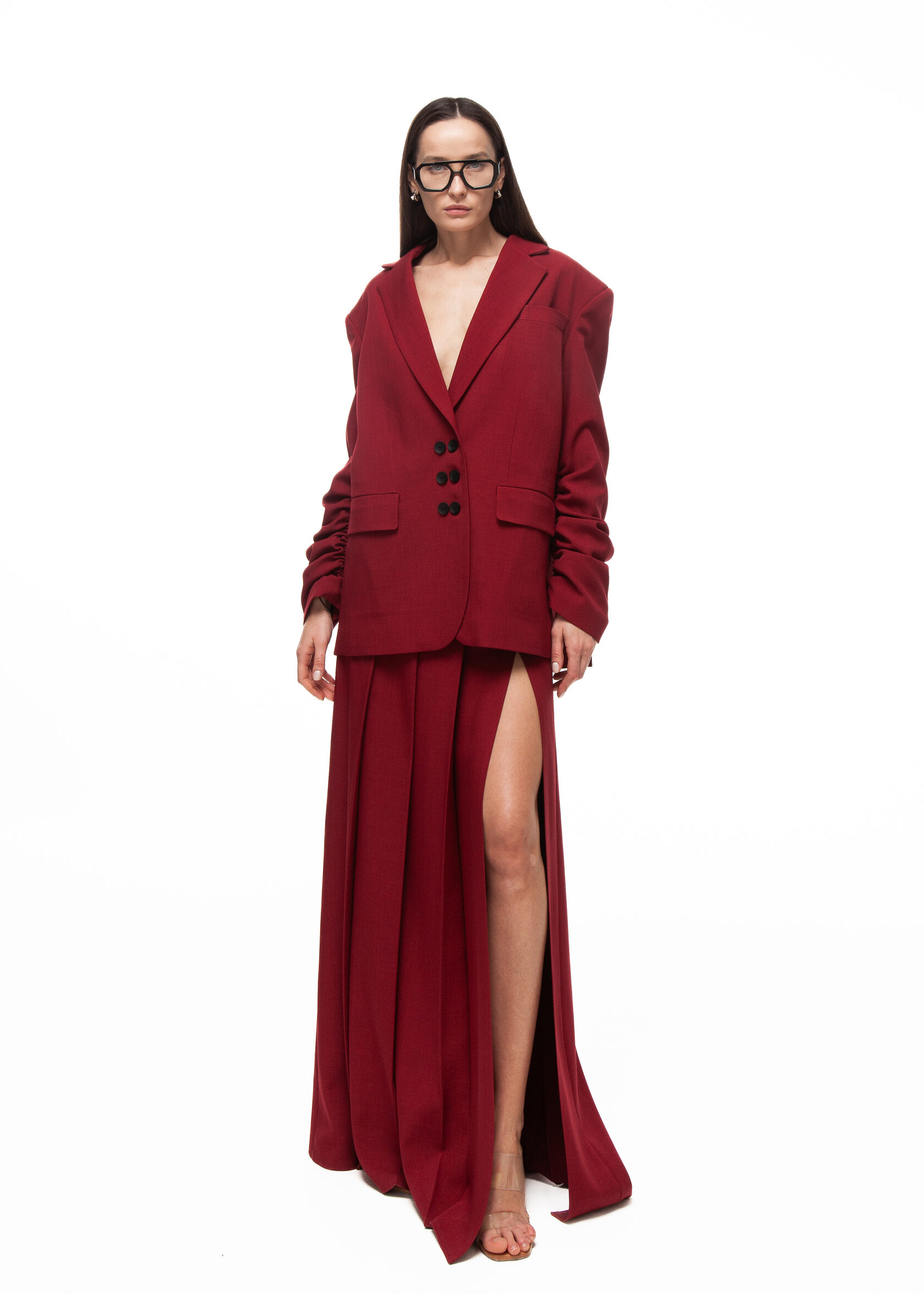 Пиджак CHERRY LOST в бордовом цвете - 40-42 (XS-S) - Бордовый