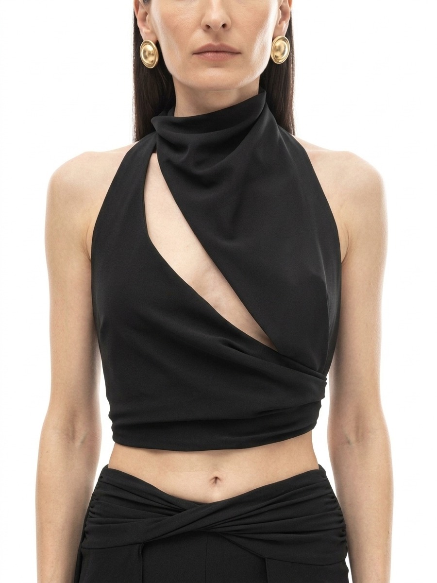 Top BENITO с вырезом in black - 44-46 (M-L) - Black