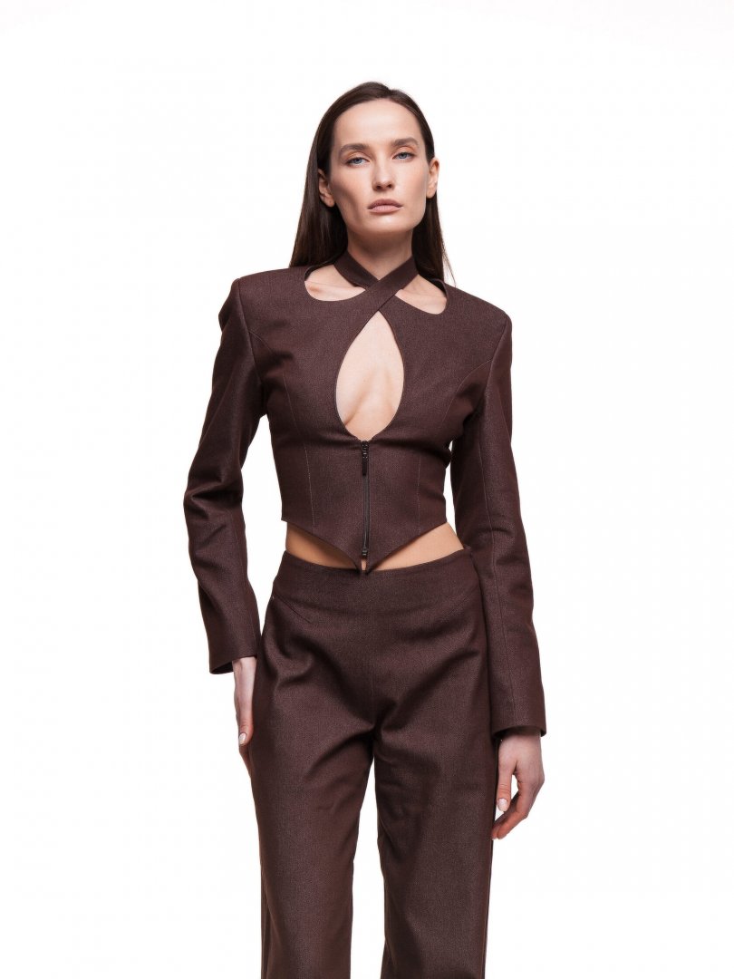 Жакет INFLUENCE в цвете жженый сахар - 40-42 (XS-S) - Коричневый