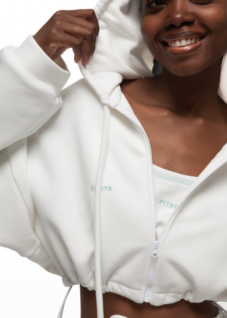 Худи MILK MIAMI в белом цвете - 40-42 (XS-S) - Молочный