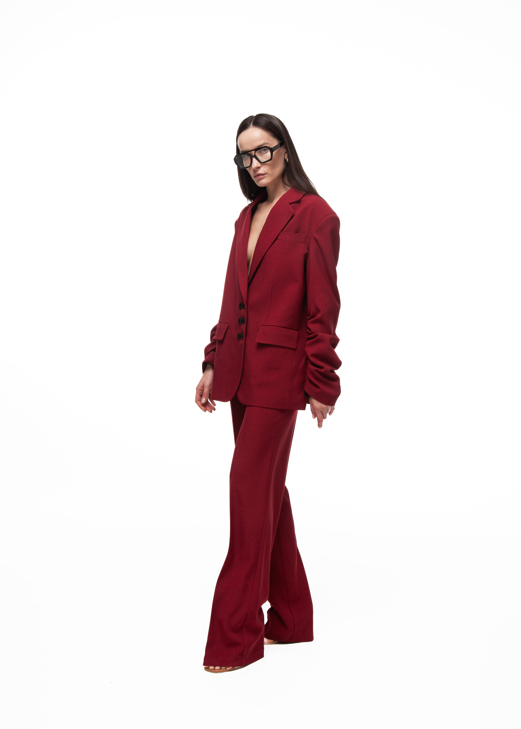 Брюки CHERRY LOST в бордовом цвете - 40-42 (XS-S) - Бордовый