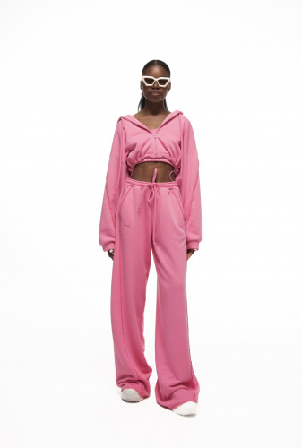 Худи PINK MIAMI в розовом цвете - 40-42 (XS-S) - Розовый