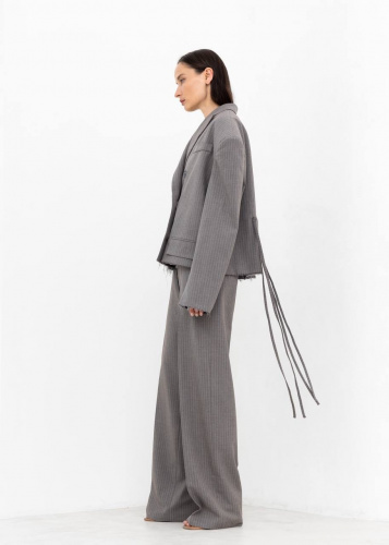 Брюки URBAN SIDE в полоску в серо-бежевом цвете - 40-42 (XS-S) - Серо-бежевый