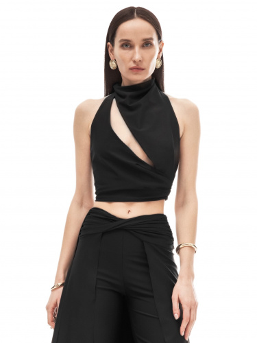 Top BENITO с вырезом in black - 44-46 (M-L) - Black